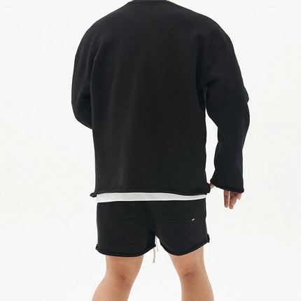 Mens Summer Cotton Sets Loose Sweatshirts Two-piece Kits Training Hoodie Pullover Hooded With Shorts Jogging Suits Streetwears PlatiNum