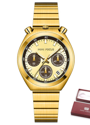 MINI FOCUS Orologio al quarzo verde argento per donna Orologio da polso cronografo con cinturino in acciaio inossidabile moda con lancette luminose Data 0491 platinumshop