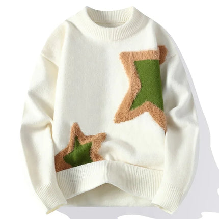 Winter Men Streetwear O-neck Knitted Pullovers Outwear Casual Sweaters New Fashion Man Loose Pullovers Sweaters Male Clothing