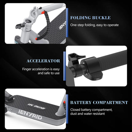 Scooter elettrico IENYRID M1 250W 36V 12,5 AH Batteria Pneumatici da città da 10 pollici Display digitale intelligente a LED Scooter da città per adulti