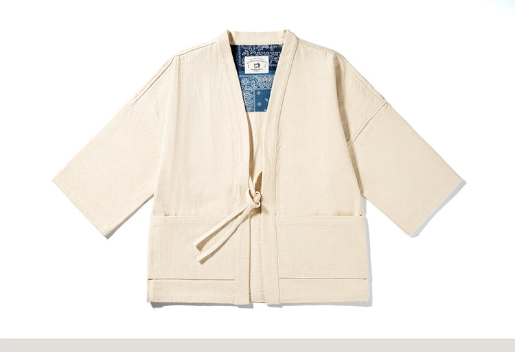 Sports Jacket, Japanese Retro Shirt, Shoulder Length Sportswear, Loose Seven Quarter Sleeves, Solid Color Casual Cardigan