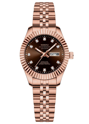 NIBOSI Orologi da donna con diamanti Orologio da donna casual di moda di lusso delle migliori marche Orologio da donna con data settimanale automatica impermeabile Reloj platinumshop