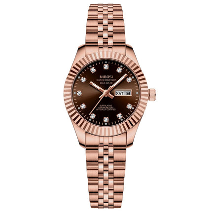 NIBOSI Orologi da donna con diamanti Orologio da donna casual di moda di lusso delle migliori marche Orologio da donna con data settimanale automatica impermeabile Reloj platinumshop