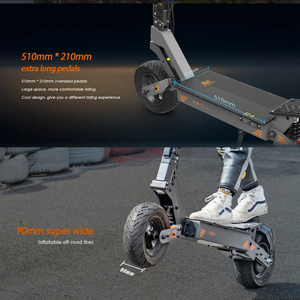 Monopattino Elettrico Pieghevole KuKirin G4, Motore 2000W, Batteria 60V 20AH, Autonomia 70km, Scooter Elettrico per Tutti i Terreni