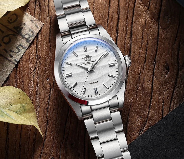 ADDIESDIVE 36mm Men Watch Without Logo AD2030 VH31 Quartz Watch 10Bar Waterproof 316L Stainless Steel Sand Dial Wristwatch New
