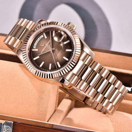 PAGANI DESIGN Nuovo Orologio da Uomo DD36 in Oro, Orologio Automatico di Lusso con Vetro Zaffiro AR, Orologio da Polso Meccanico con Movimento ST16