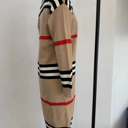 Print Long Cardigan For Women 2025 New Autumn Winter Clothes Knit Loose Outerwear Soft Sweater Coat Streetwear Fashion Cover Up