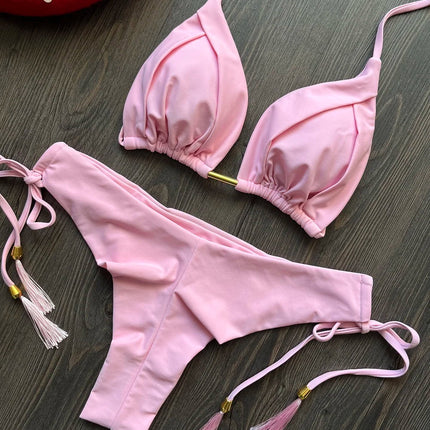 RUOTONGSEPT 2025 Nuovo Sexy Costume da Bagno Triangolare in 13 Colori per Donne, Bikini Brasiliano, Costume Push-Up, Set Bikini da Spiaggia platinumshop