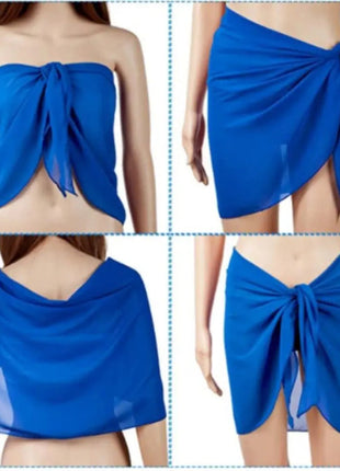 Gonna corta Sarongs corti Copricostume in chiffon Copricostume Sciarpa Copricapo corto da spiaggia Avvolgente trasparente da donna platinumshop