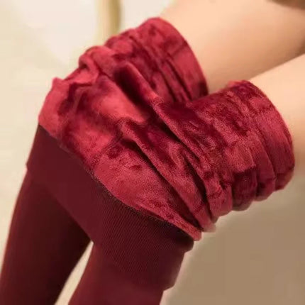 New Winter Plush Warm LeggingsThermal Pants Polar Pantyhose Sock Lined Pants Velvet Tights Skin Effect High Waist Wool Leggings PlatiNum