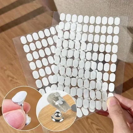 100Pcs Nail Art Display Tapes Clear Double Sided Adhesive Nail Stands Tabs Nail Display Strips for Nail Art Display Stand