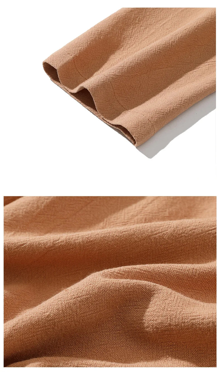 2025 Autunno Uomo Baggy Bello Fresco Trench Stile Cinese Mantello Camicie Moda Casual Lino Irregolar