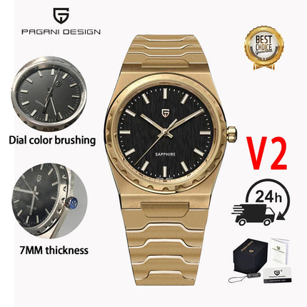 PAGANI DESIGN 2026 Nuovo Orologio al Quarzo Sottile da Uomo 7MM VJ21 37MM Zaffiro Acciaio Inossidabile Impermeabile 10Bar Luminoso C3 Reloj Hombre