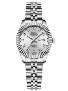 NIBOSI Orologi da donna con diamanti Orologio da donna casual di moda di lusso delle migliori marche Orologio da donna con data settimanale automatica impermeabile Reloj