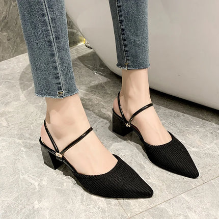 Stylish Casual Women's Sandals 2026 Comfortable Versatile Elegant with Mid-Heel Wear-Resistant Summer Style