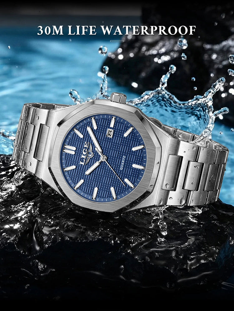 LIGE Orologio da donna elegante e lussuoso, orologio classico alla moda con data automatica, cinturino in acciaio inossidabile, orologi luminosi impermeabili per donna, regalo per signora platinumshop