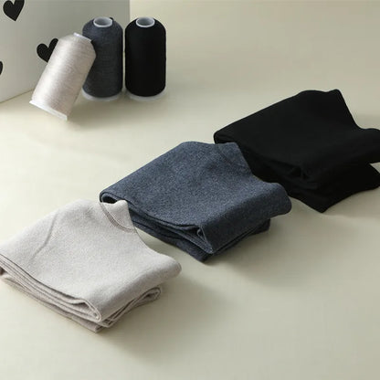 Adult Winter Thermal Thickened High-Waist Wool Leggings Pure Wool Base Layer Knit Pants Thigh-High Tights for Autumn