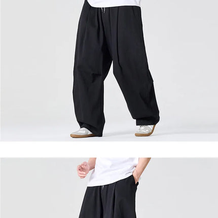 Pantaloni Casual da Uomo Primaverili in Offerta, a Vita Alta, Comodi, Stile Semplice, Tinta Unita, Vestibilità Larga, in Cotone, Gamba Dritta