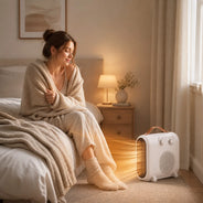 2000W Portable Ceramic Heater with Adjustable Thermostat, 3 Operating Modes and Anti-Tipping Protection, Silent Electric Heater for Home and Office