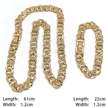 Set di Gioielli Originali per Uomo, Collana e Bracciale Hip Hop Placcati in Oro, Gioielleria alla Moda per Feste, Uso Quotidiano e Regali platinumshop