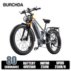 BURCHDA RX80 Bicicletta Elettrica per Adulti, Motore 1000W, Batteria 48V20AH960WH, E-bike con Pneumatici Fat da 26 Pollici per Tutti i Terreni, 45KM/H, E-Mountain Bike