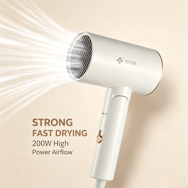 Foldable Hair Dryer 2000W High Power Portable Travel Hair Dryer Cold Air Function 220‑240V For Home Hotel Household Use
