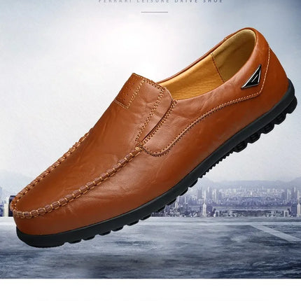 Scarpe Casual da Uomo in Vera Pelle di Lusso, Mocassini Estivi Cuciti a Mano, Traspiranti, Slip-on, Scarpe da Guida, Taglia Grande 47