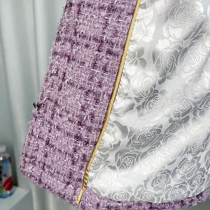 2025 new fashion round neck noble heavy industry beading celebrity light luxury temperament high-end design tweed jacket