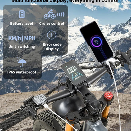 BURCHDA RX80 Bicicletta Elettrica da Montagna 1000W 50KM/H, Batteria al Litio 48V20AH, Pneumatici Fat 4.0 da 26 Pollici, E-Bike per Adulti