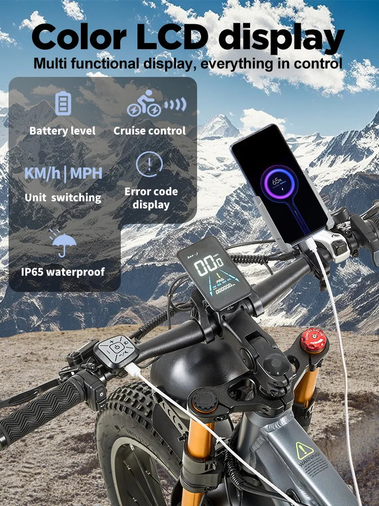 BURCHDA RX80 Bicicletta Elettrica da Montagna 1000W 50KM/H, Batteria al Litio 48V20AH, Pneumatici Fat 4.0 da 26 Pollici, E-Bike per Adulti