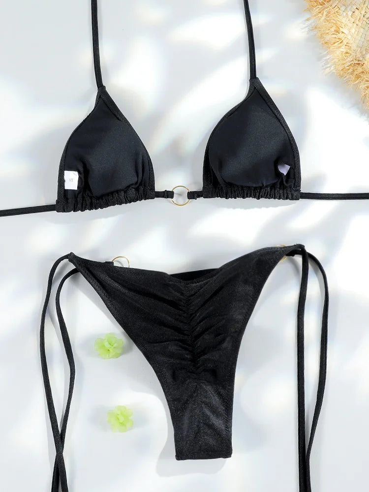 Miyouj Nuovi Bikini Stampati Costumi da bagno Donna Costume da bagno sexy Fasciatura Bikini Set 2024 Beachwear String Costumi da bagno Micro Biquinis platinumshop
