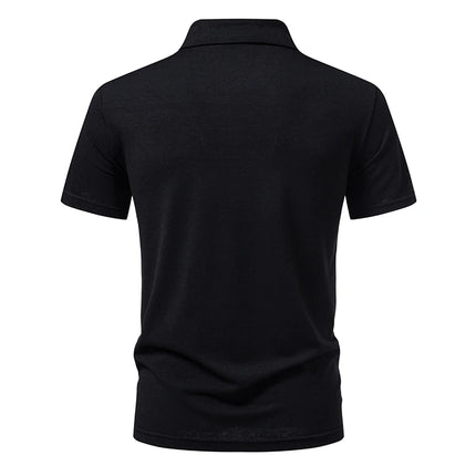 Men's Summer Short Sleeve Polo, Henley Collar T-Shirt, Solid Color T-Shirts, T-Shirt T11