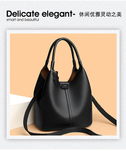 2025 French Women's Handbag PU Leather Shoulder Bag Casual Versatile Tote Bag Soft Leather Stylish Crossbody Bag For Women