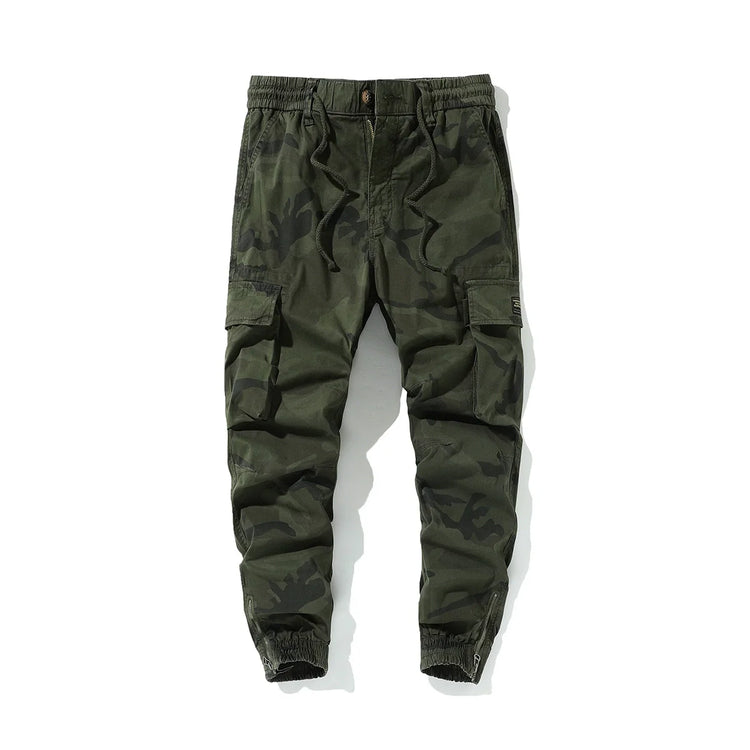100% Cotton Cargo Pants Men Multi-Pocket Casual Joggers Trousers Mens Military Zipper Fly Full Length Casual Pants No No Belt