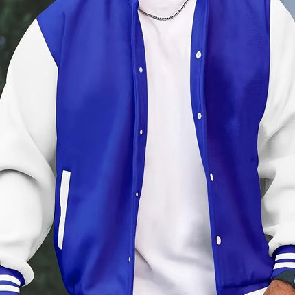American Men's College-Style Baseball Jacket, Autumn/Winter Outdoor Sports Jogging Coat, Korean Fashion Casual Couple Jacket