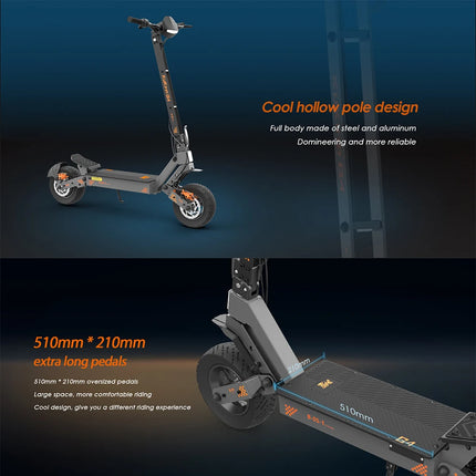 Monopattino elettrico per adulti KuKirin G4 2000W, autonomia 75 km, 60V 20Ah, per tutti i terreni, pieghevole da 11 pollici + bande luminose a LED