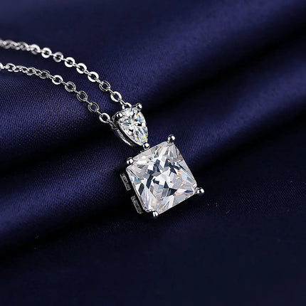 925 Sterling Silver Necklace For Women Round Pendent Sparkling Pave CZ Necklace Fashion Anniversary Birthday Jewelry Gifts N325 PlatiNum