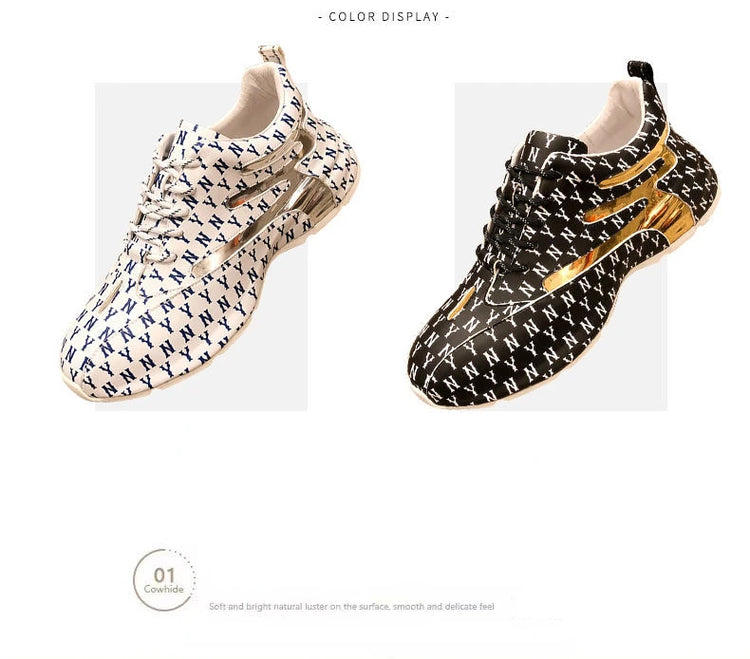 Brand Men Sneakers Fashion Print Casual Shoes Men Breathable Lace Up Running Shoes Luxury High Quality Men Sport Shoes 2026 New