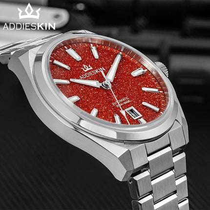 AddiesKIN Men Watch BGW9 Luminous Red Goldstone Dial Sapphire Glass 20Bar Waterproof Japan 9015 K010 Automatic Mechanical Watch