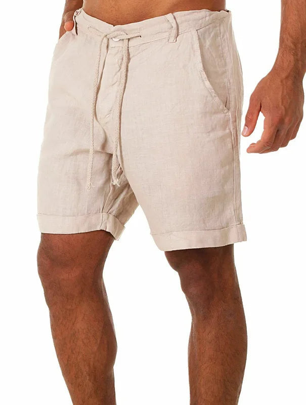 Nuovi uomini primavera tasche Casual pantaloni pantaloncini bottoni corti uomo Bodybuilding pantaloncini da uomo pantaloncini da corsa in lino di cotone bermuda platinumshop