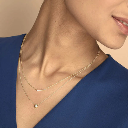 DPLAOPA 925 Sterling Silver Gold Solo trilioni Pave CZ zircone cuscino collana lunga catena pera Choker donne monete di lusso gioielli PlatiNum