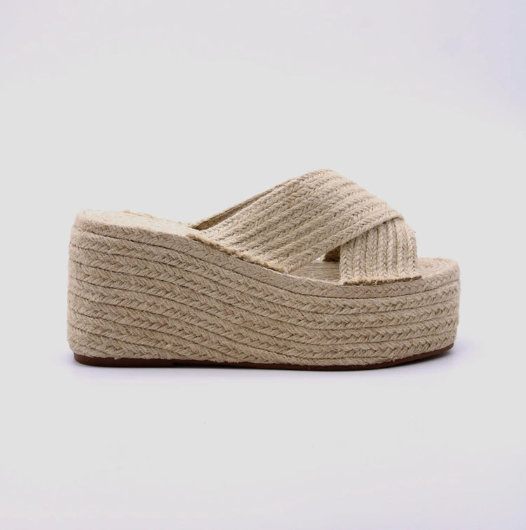 Soraia Shoes Women's Platform Sneakers Open Toe and Open Heel Wedge Sandals Summer High Heel Espadrilles Jute Shoes Summer Fashion Young Fashion PlatiNum