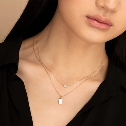 DPLAOPA 925 Sterling Silver Gold Solo trilioni Pave CZ zircone cuscino collana lunga catena pera Choker donne monete di lusso gioielli PlatiNum