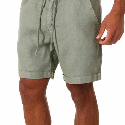 Nuovi uomini primavera tasche Casual pantaloni pantaloncini bottoni corti uomo Bodybuilding pantaloncini da uomo pantaloncini da corsa in lino di cotone bermuda platinumshop