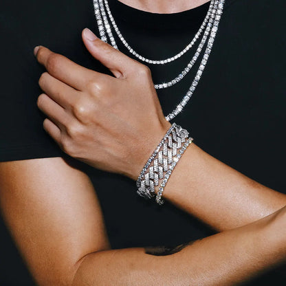 3Mm-5Mm Iced Out Bling 5A Cubic Zirconia1 Fila Collana a catena da tennis Uomo Gioielli Hip Hop 5A Collana da uomo e da donna Trasporto di goccia