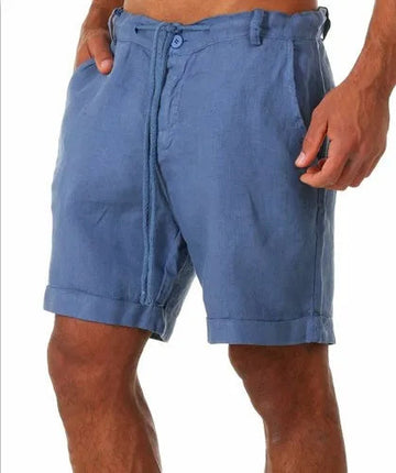 Nuovi uomini primavera tasche Casual pantaloni pantaloncini bottoni corti uomo Bodybuilding pantaloncini da uomo pantaloncini da corsa in lino di cotone bermuda platinumshop