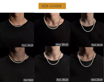 3Mm-5Mm Iced Out Bling 5A Cubic Zirconia1 Fila Collana a catena da tennis Uomo Gioielli Hip Hop 5A Collana da uomo e da donna Trasporto di goccia