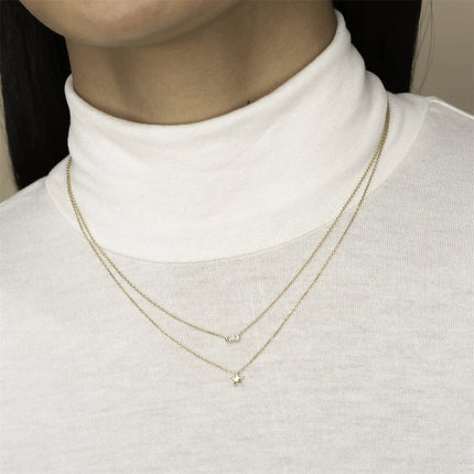 DPLAOPA 925 Sterling Silver Gold Solo trilioni Pave CZ zircone cuscino collana lunga catena pera Choker donne monete di lusso gioielli PlatiNum