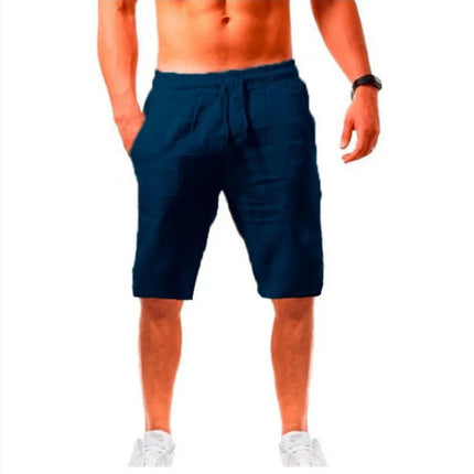 Nuovi uomini primavera tasche Casual pantaloni pantaloncini bottoni corti uomo Bodybuilding pantaloncini da uomo pantaloncini da corsa in lino di cotone bermuda platinumshop