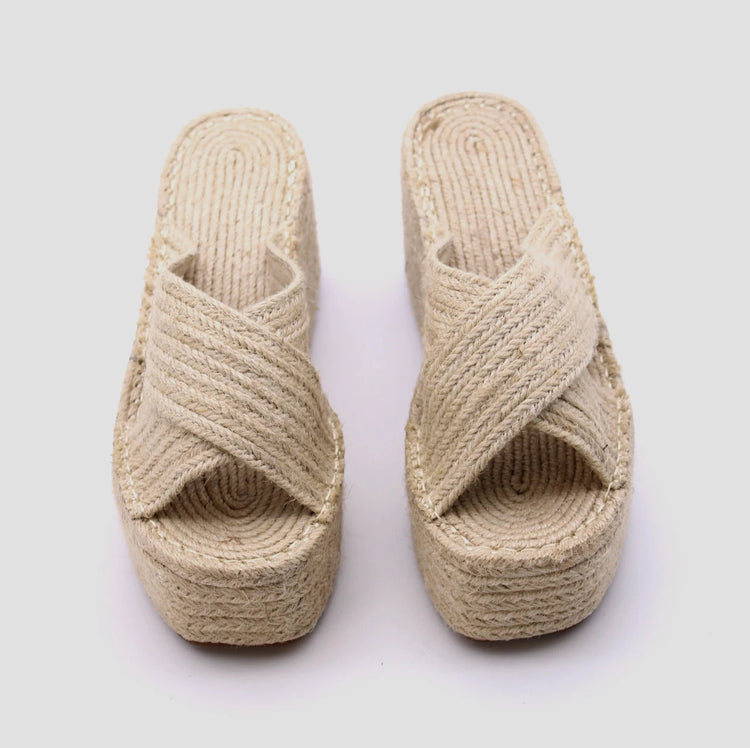 Soraia Shoes Women's Platform Sneakers Open Toe and Open Heel Wedge Sandals Summer High Heel Espadrilles Jute Shoes Summer Fashion Young Fashion PlatiNum